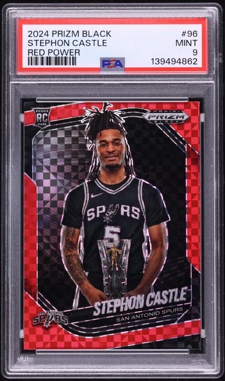 2024 Panini Prizm Black Red Power Stephon Castle ROOKIE /75 #96 PSA 9 MINT