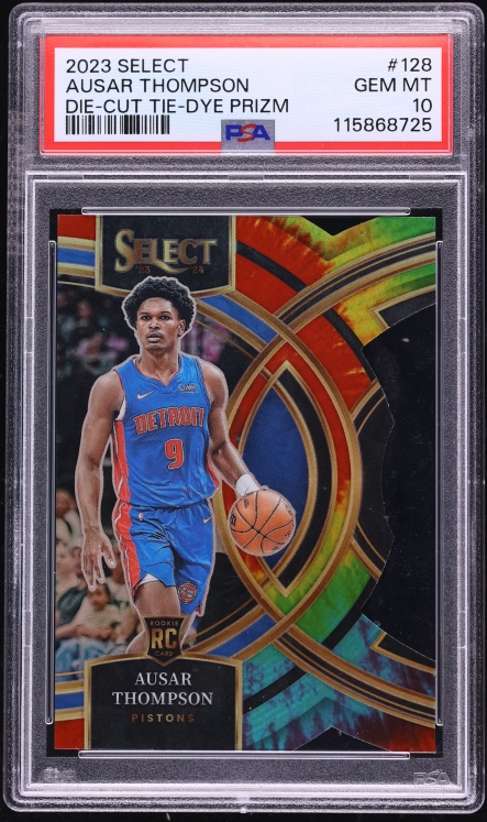 2023 Select Premier Die-Cut Tie-Dye Prizm Ausar Thompson ROOKIE /25 #128 PSA 10 GEM MINT