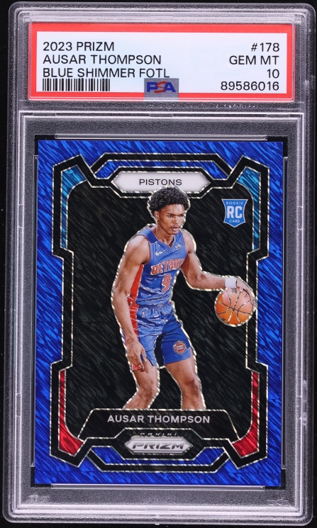 2023 Panini Prizm Blue Shimmer FOTL Ausar Thompson ROOKIE /35 #178 PSA 10 GEM MINT