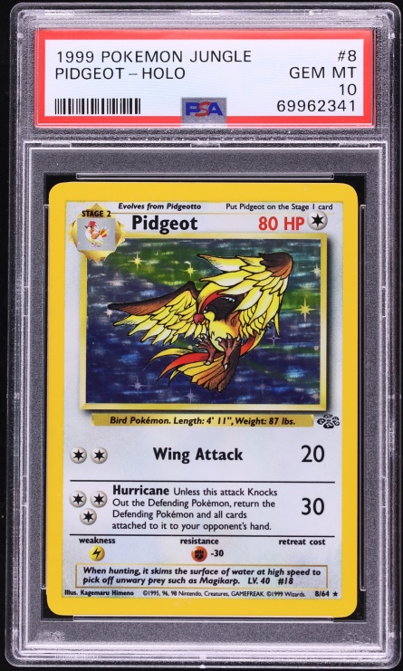 1999 Pokemon Jungle Holo Pidgeot #8 PSA 10 GEM MINT