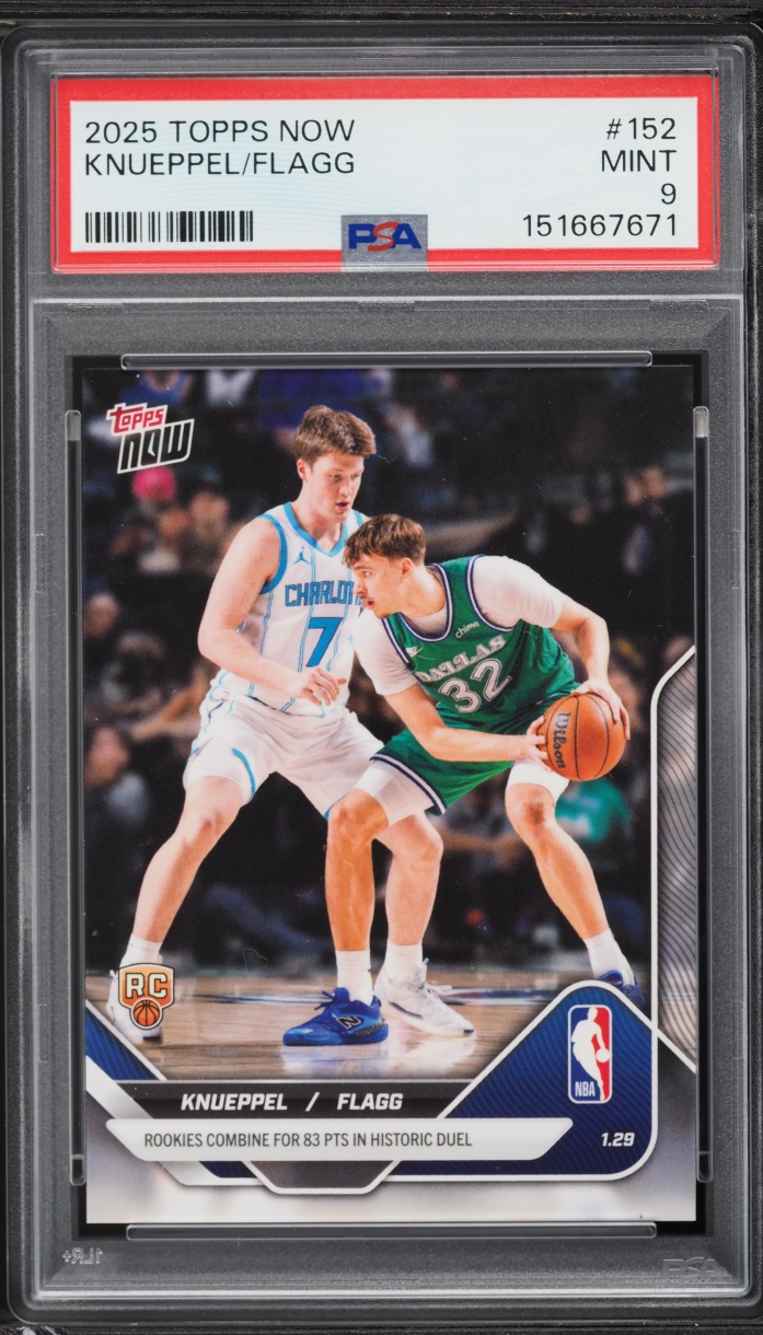 2025 Topps Now Kon Knueppel & Cooper Flagg ROOKIE #152 PSA 9 MINT