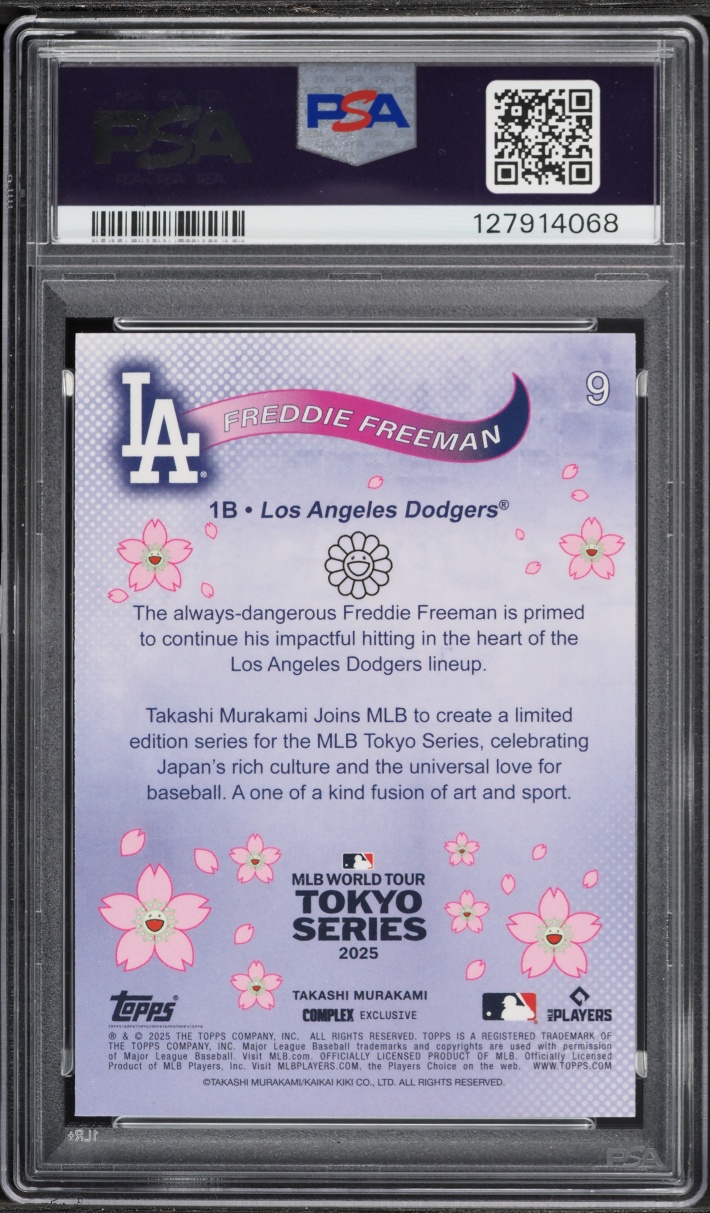 2025 Topps Takashi Murakami MLB World Tour Tokyo Series Freddie Freeman #9 PSA 9 MINT