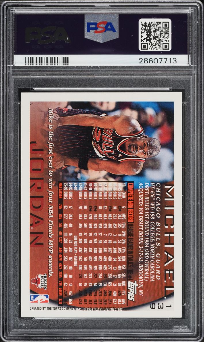 1996 Topps NBA 50th Michael Jordan #139 PSA 10 GEM MINT