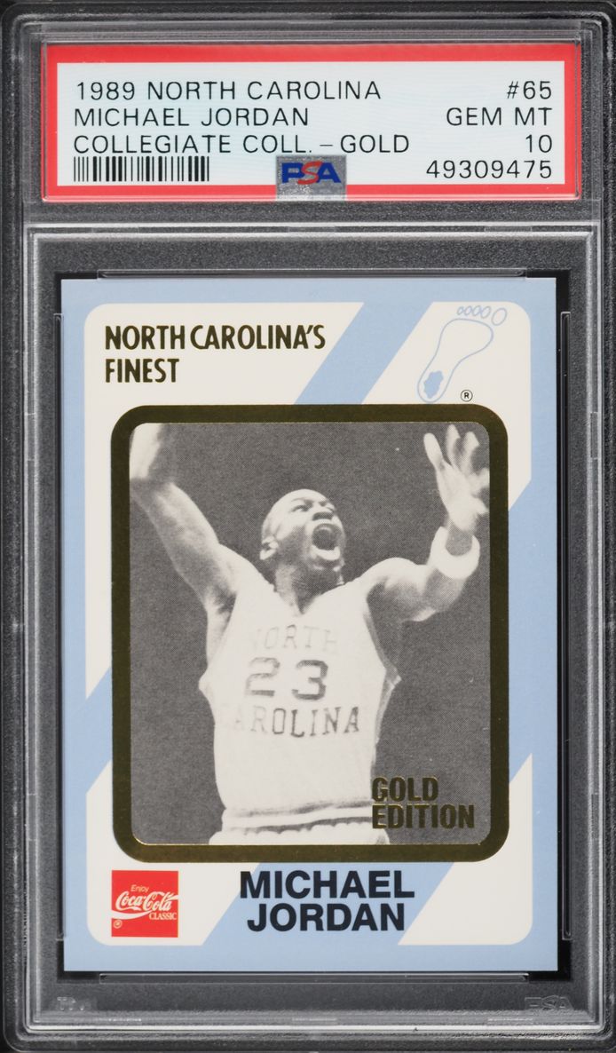 1989 Collegiate Collection North Carolina Gold Michael Jordan #65 PSA 10 GEM MINT