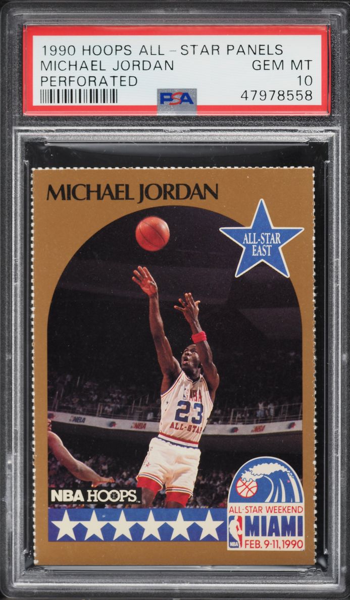 1990 Hoops All-Star Panels Perforated Michael Jordan PSA 10 GEM MINT