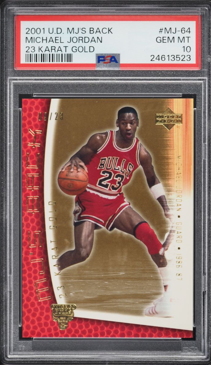 2001 Upper Deck MJ's Back 23 Karat Gold Michael Jordan /23 #MJ-64 PSA 10 GEM MINT