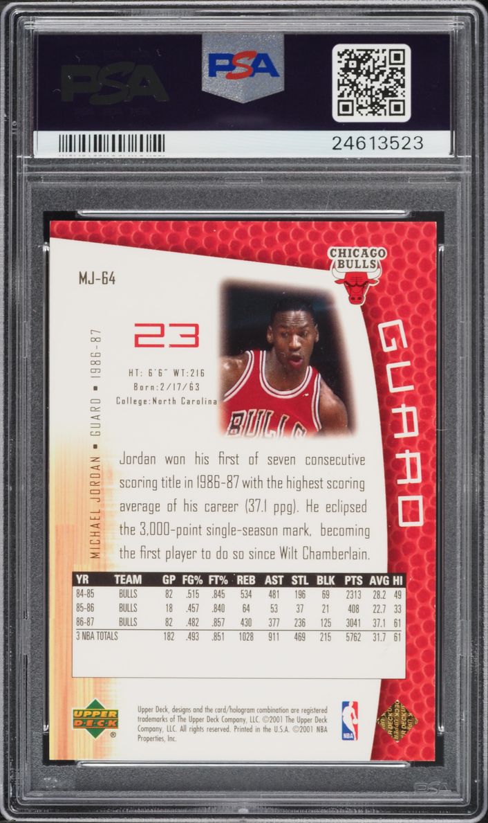 2001 Upper Deck MJ's Back 23 Karat Gold Michael Jordan /23 #MJ-64 PSA 10 GEM MINT