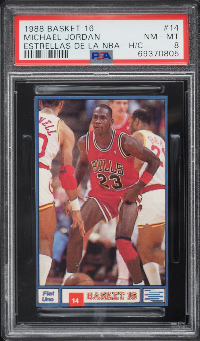 1988 Basket 16 Las Estrellas De La NBA Michael Jordan #14 PSA 8 NM-MT