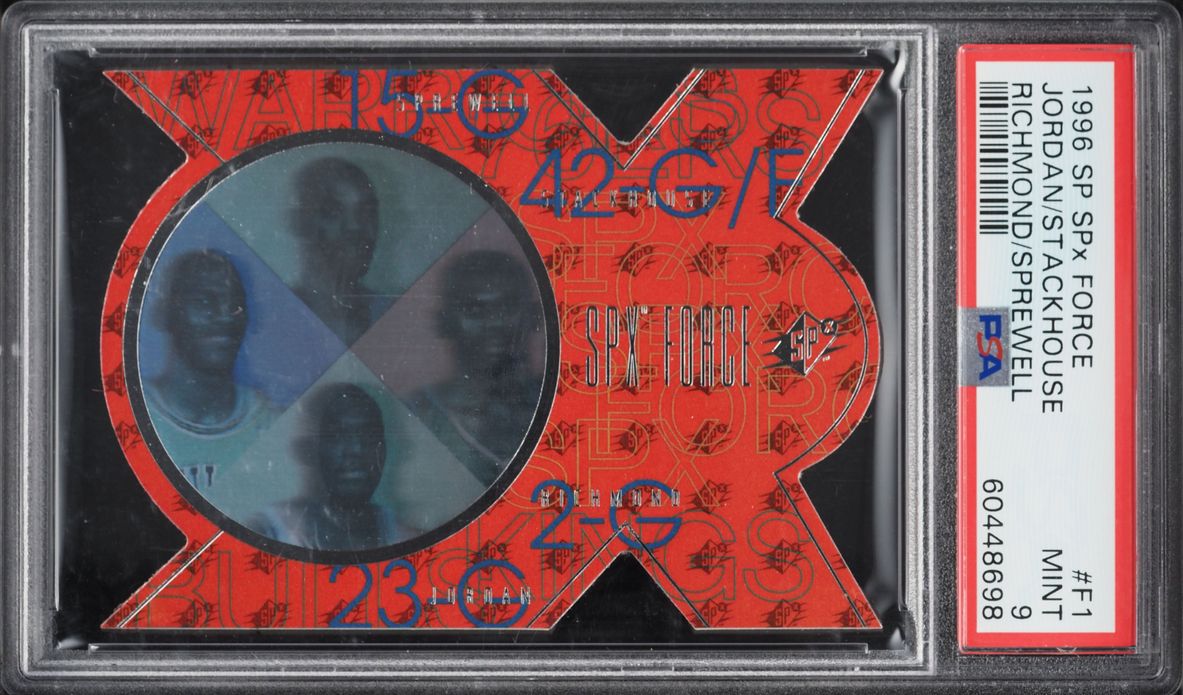 1996 SPx Force Die-Cut Stackhouse Richmond Sprewell Michael Jordan #F1 PSA 9 MINT