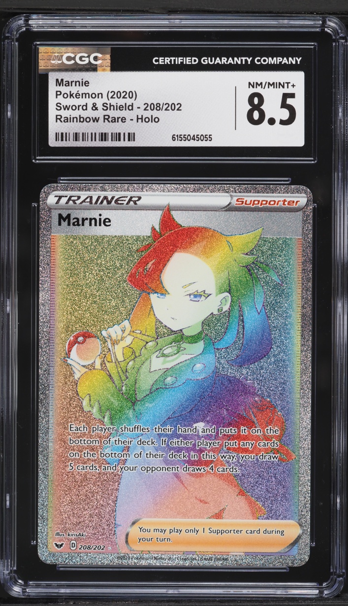 2020 Pokemon Sword & Shield Rainbow Rare Marnie #208 CGC 8.5 NM-MT+