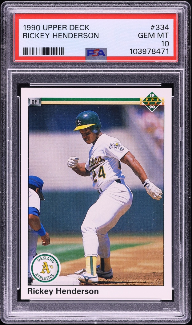 1990 Upper Deck Rickey Henderson #334 PSA 10 GEM MINT
