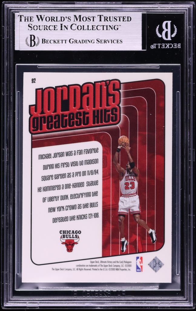 1999 Ultimate Victory Collection Greatest Hits Michael Jordan #92 BGS 9 MINT