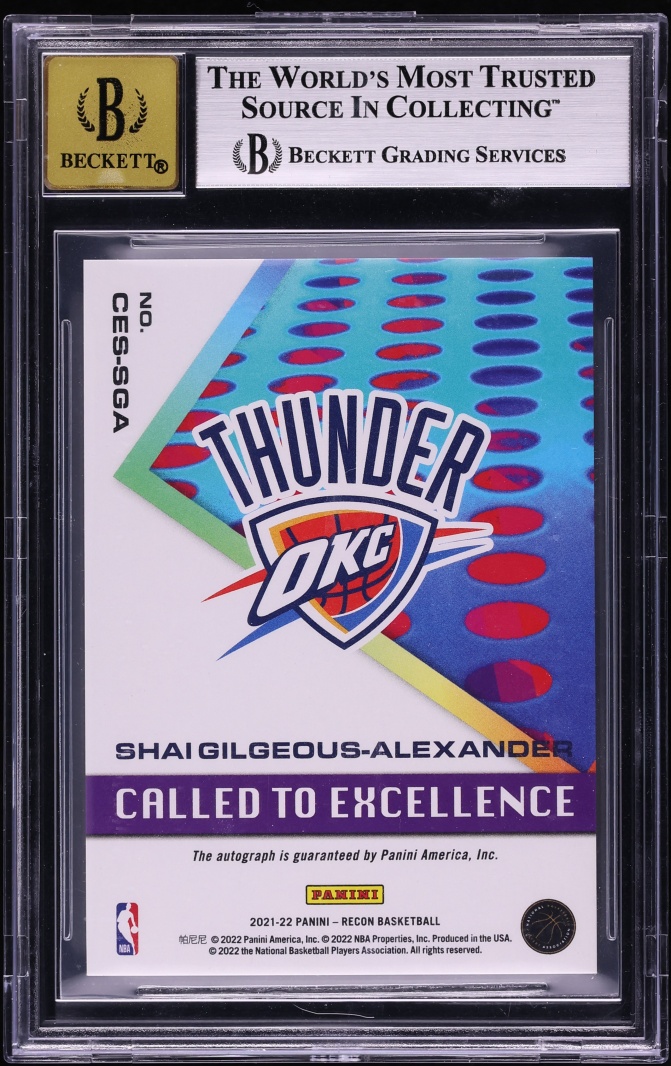 2021 Panini Recon Called To Excellence Blue Shai Gilgeous-Alexander AUTO /35 BGS 8.5 NM-MT+