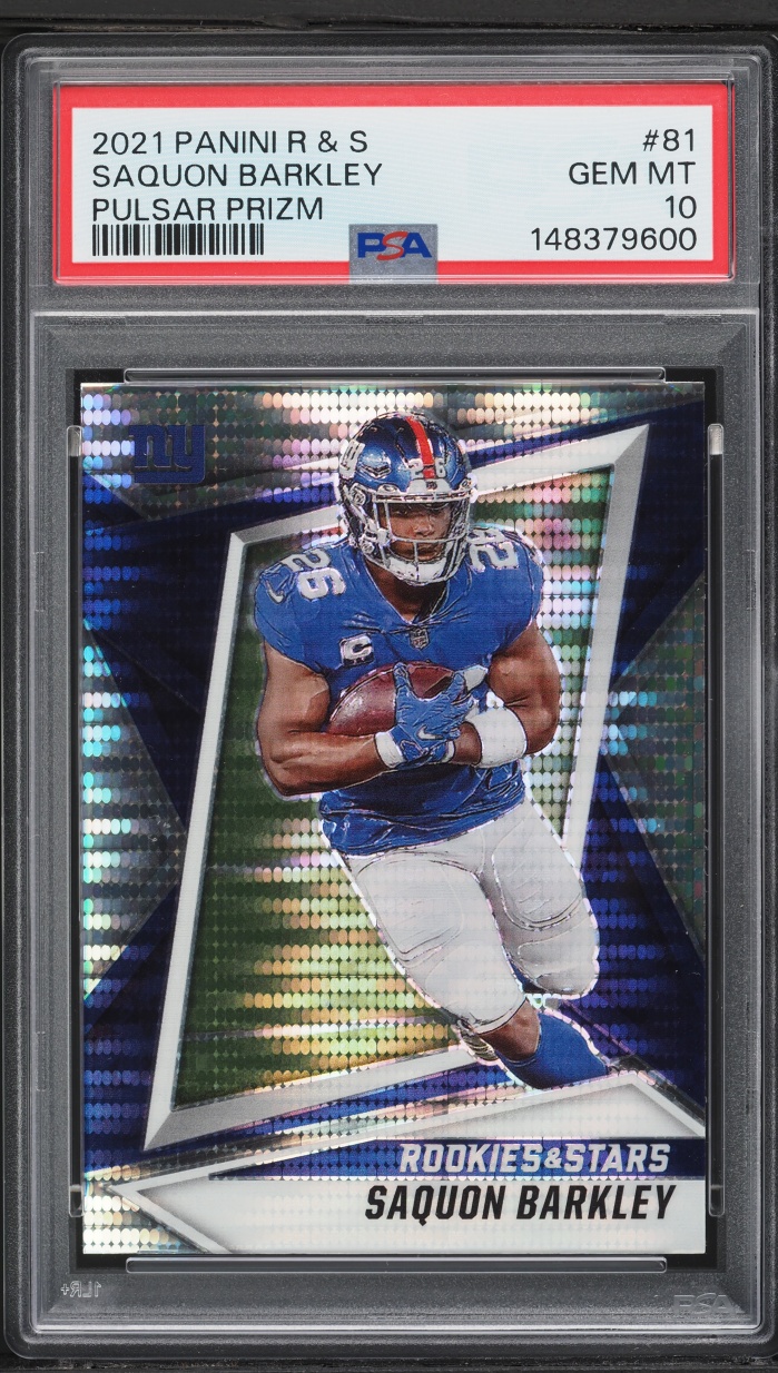 2021 Panini Rookies & Stars Pulsar Prizm Saquon Barkley ROOKIE #81 PSA 10 GEM MINT