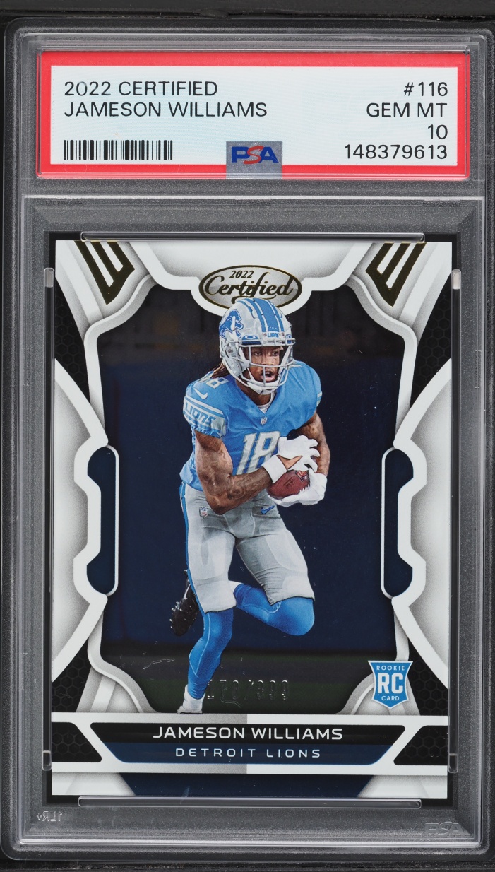 2022 Panini Certified Jameson Williams ROOKIE /999 #116 PSA 10 GEM MINT - Main Image