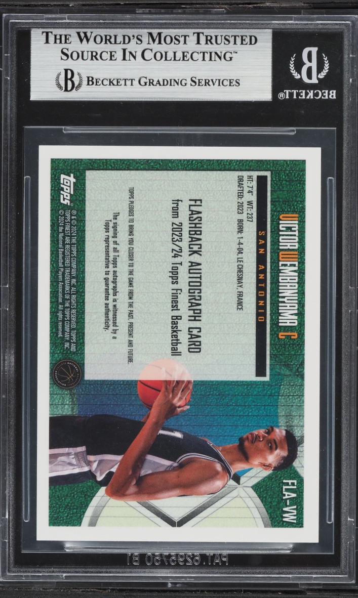 2023 Finest Flashback Gold Geometric Refractor Victor Wembanyama ROOKIE AUTO /50 #FLAVW BGS 8.5