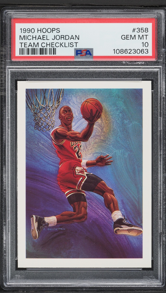 1990 Hoops Team Checklist Michael Jordan #358 PSA 10 GEM MINT