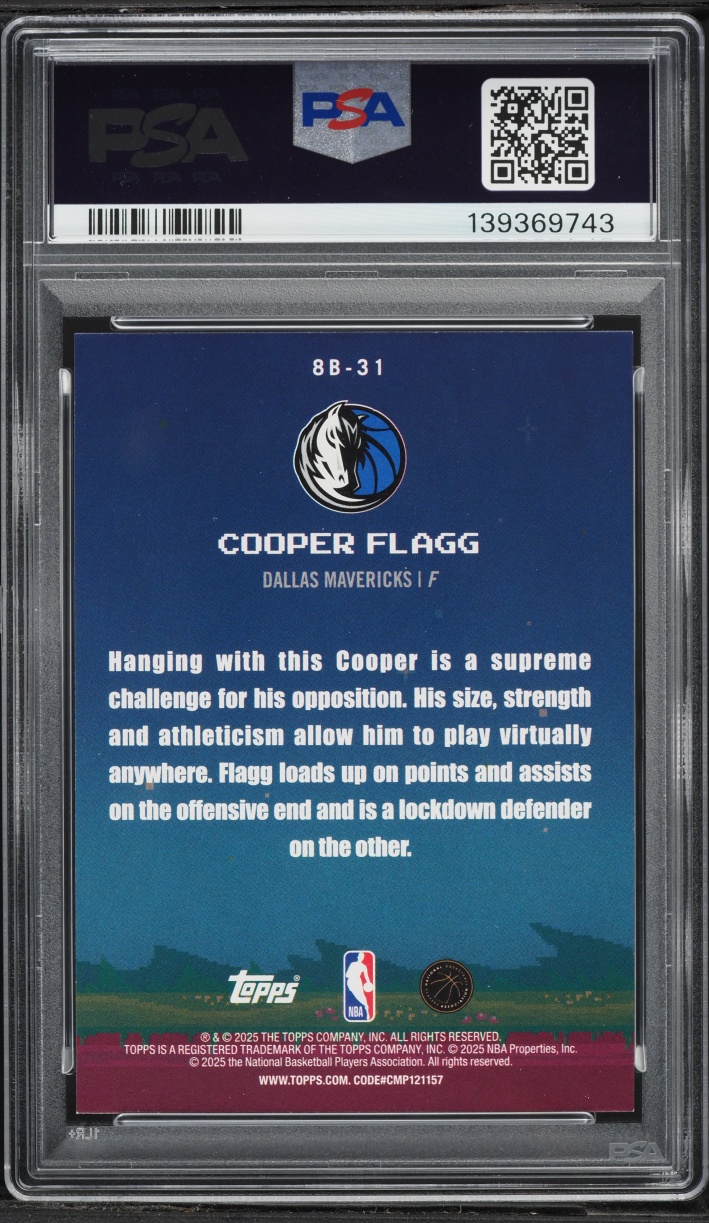 2025 Topps 8-Bit Ballers Holo Foil Cooper Flagg ROOKIE #8B-31 PSA 8 NM-MT