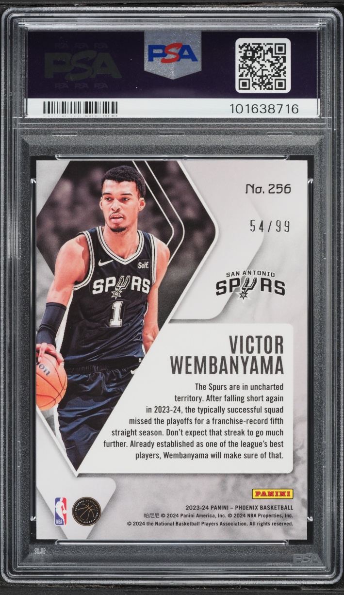 2023 Panini Phoenix Orange Victor Wembanyama ROOKIE /99 #256 PSA 10 GEM MINT