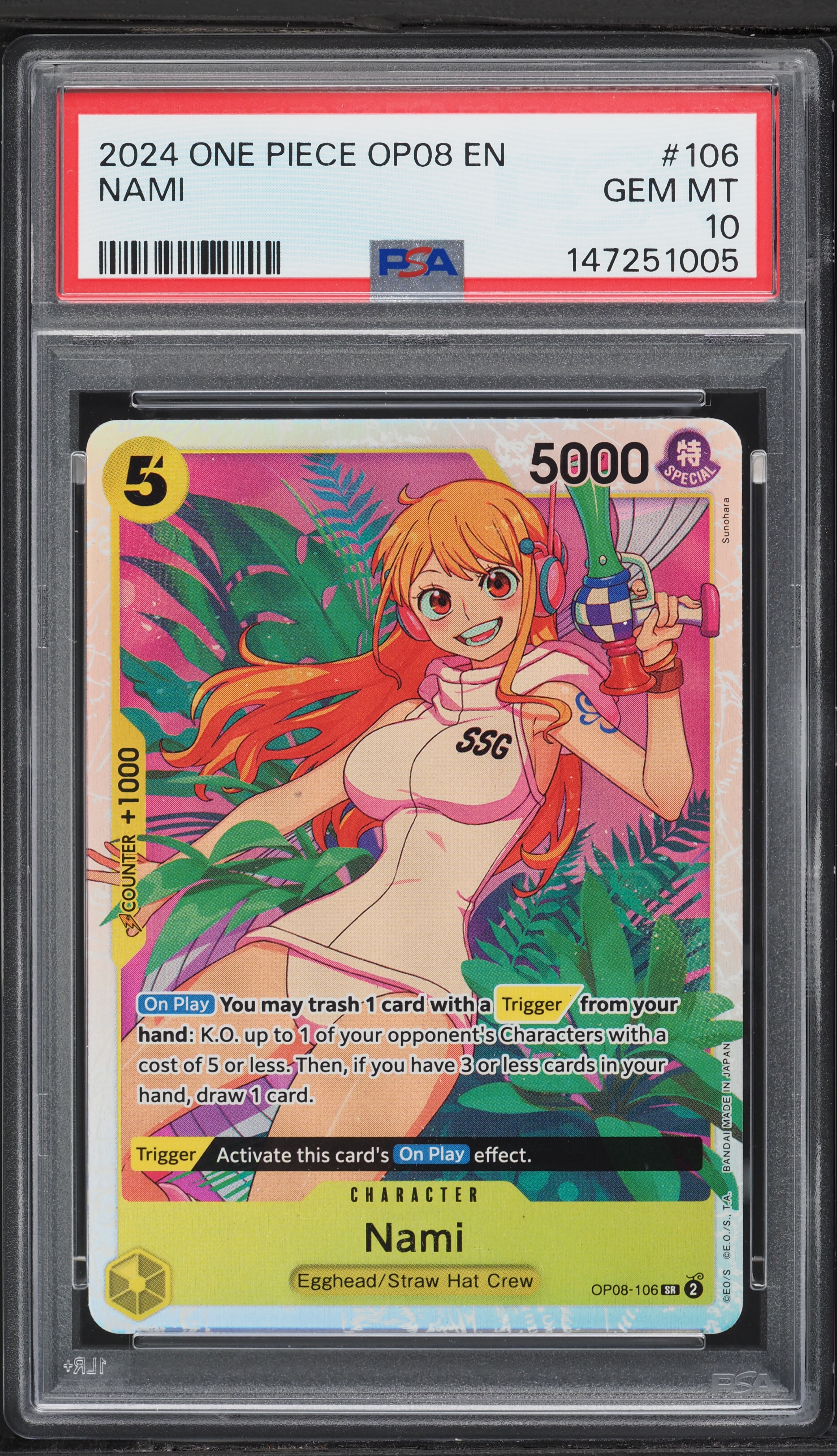 2024 One Piece Two Legends SR Nami #OP08-106 PSA 10 GEM MINT on