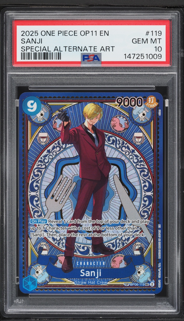 2025 One Piece Fist Of Divine Speed SP Alt Art Sanji #OP06-119 PSA 10 GEM MINT