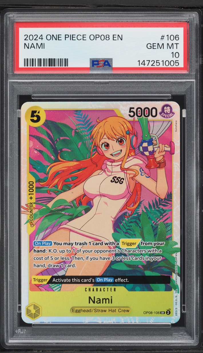 2024 One Piece Two Legends SR Nami #OP08-106 PSA 10 GEM MINT on