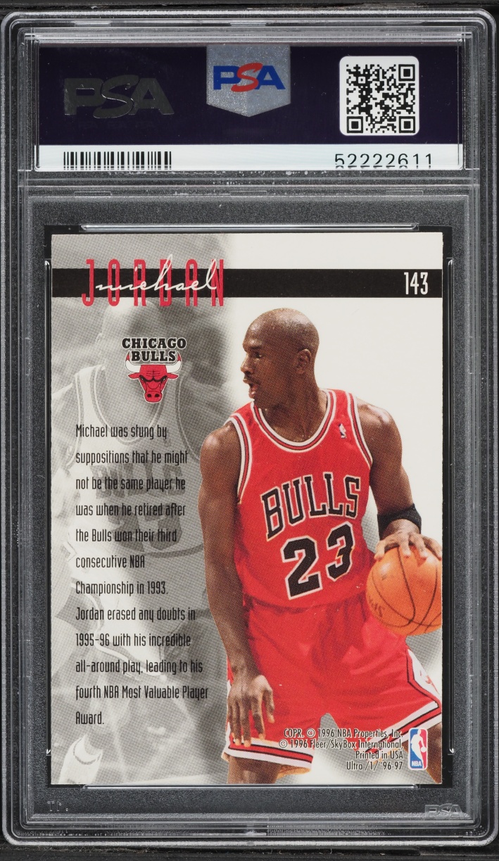 1996 Ultra Basketball Michael Jordan #143 PSA 10 GEM MINT
