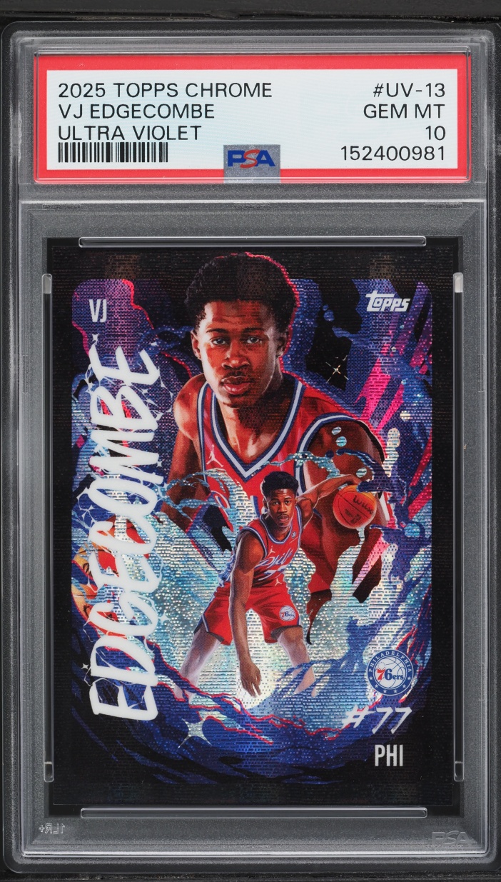 2025 Topps Chrome Ultra Violet VJ Edgecombe ROOKIE #UV-13 PSA 10 GEM MINT