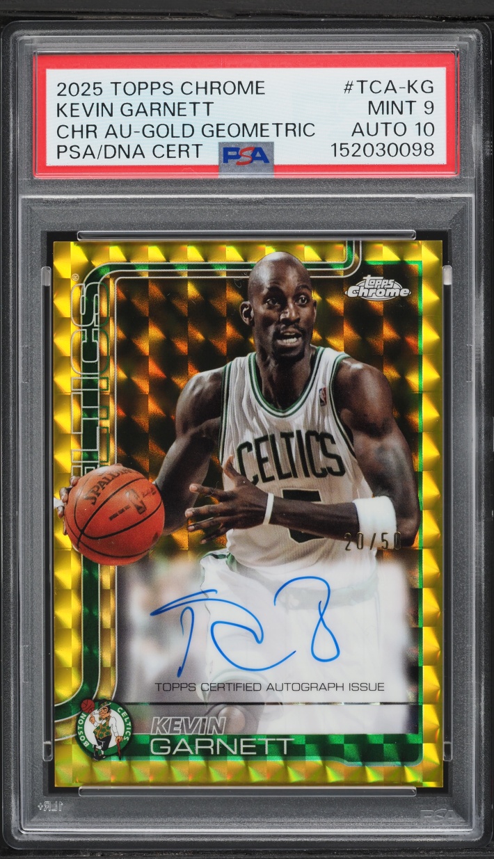 2025 Topps Chrome Gold Geometric Kevin Garnett AUTO DNA 10 /50 #TCA-KG PSA 9 MINT