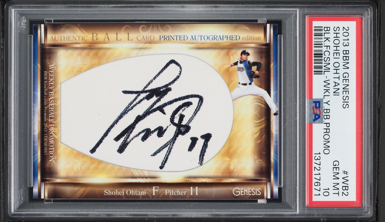 2013 BBM Genesis Black Facsimile Promo Shohei Ohtani ROOKIE #WB2 PSA 10 GEM MINT