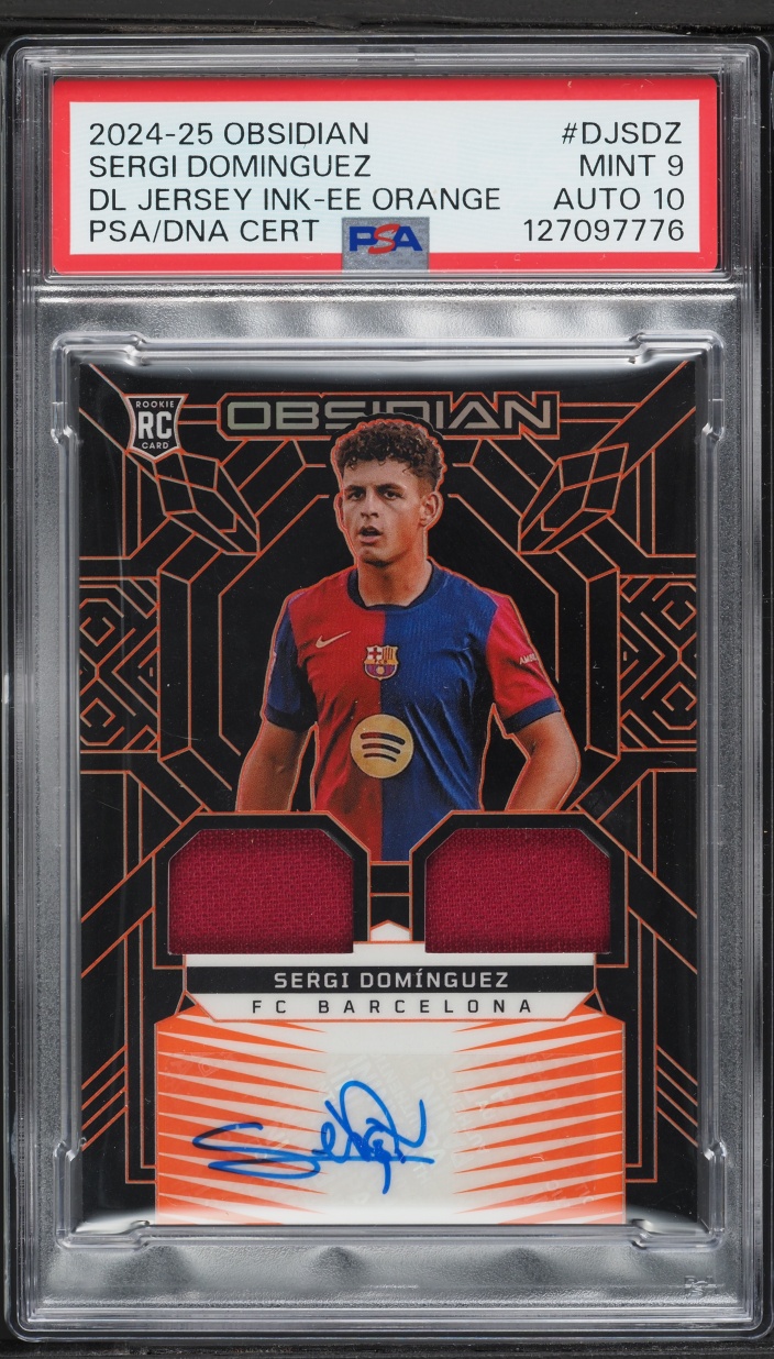 2024 Panini Obsidian Dual Ink E/E Orange Sergi Dominguez ROOKIE PATCH AUTO DNA 10 /149 PSA 9