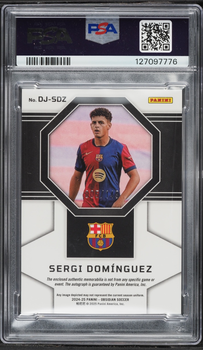 2024 Panini Obsidian Dual Ink E/E Orange Sergi Dominguez ROOKIE PATCH AUTO DNA 10 /149 PSA 9