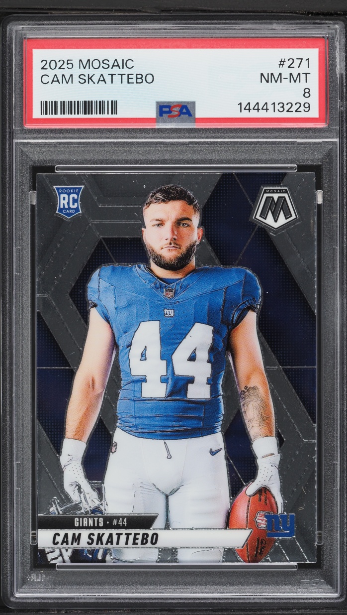 2025 Panini Mosaic Cam Skattebo ROOKIE #271 PSA 8 NM-MT