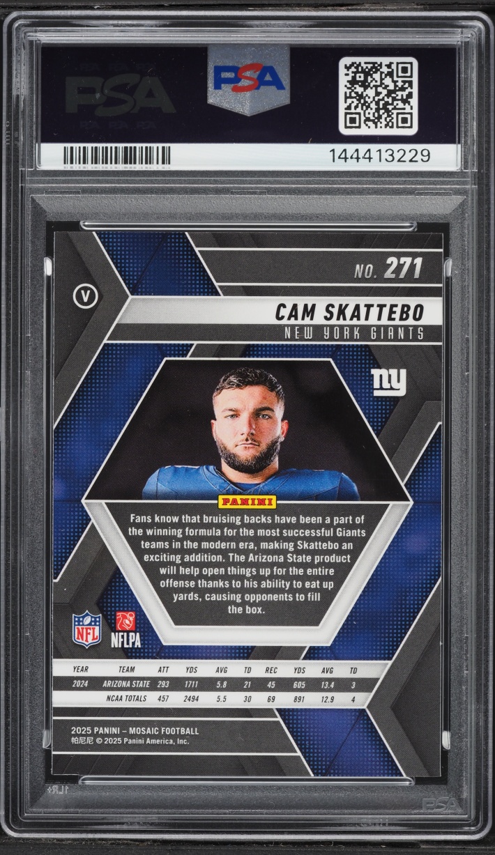 2025 Panini Mosaic Cam Skattebo ROOKIE #271 PSA 8 NM-MT