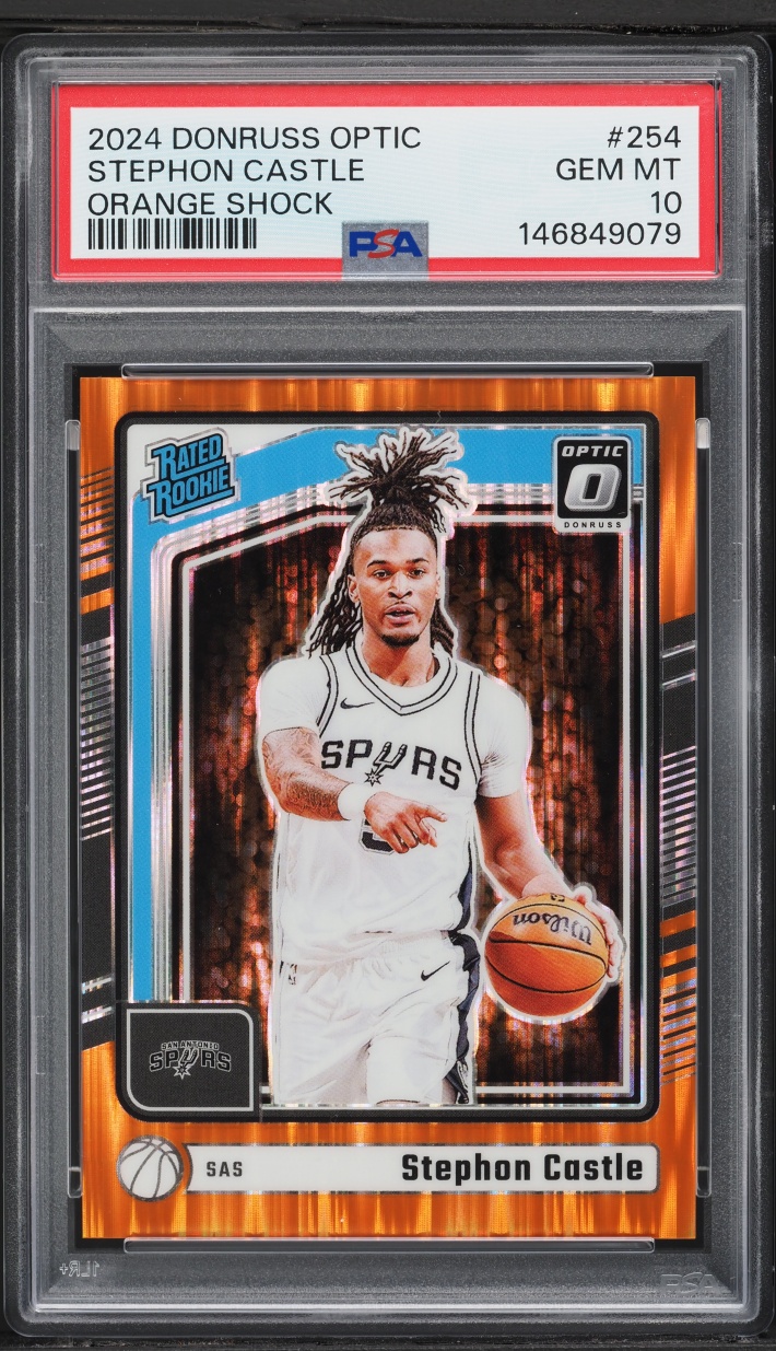 2024 Donruss Optic Orange Shock Stephon Castle ROOKIE /225 #254 PSA 10 GEM MINT