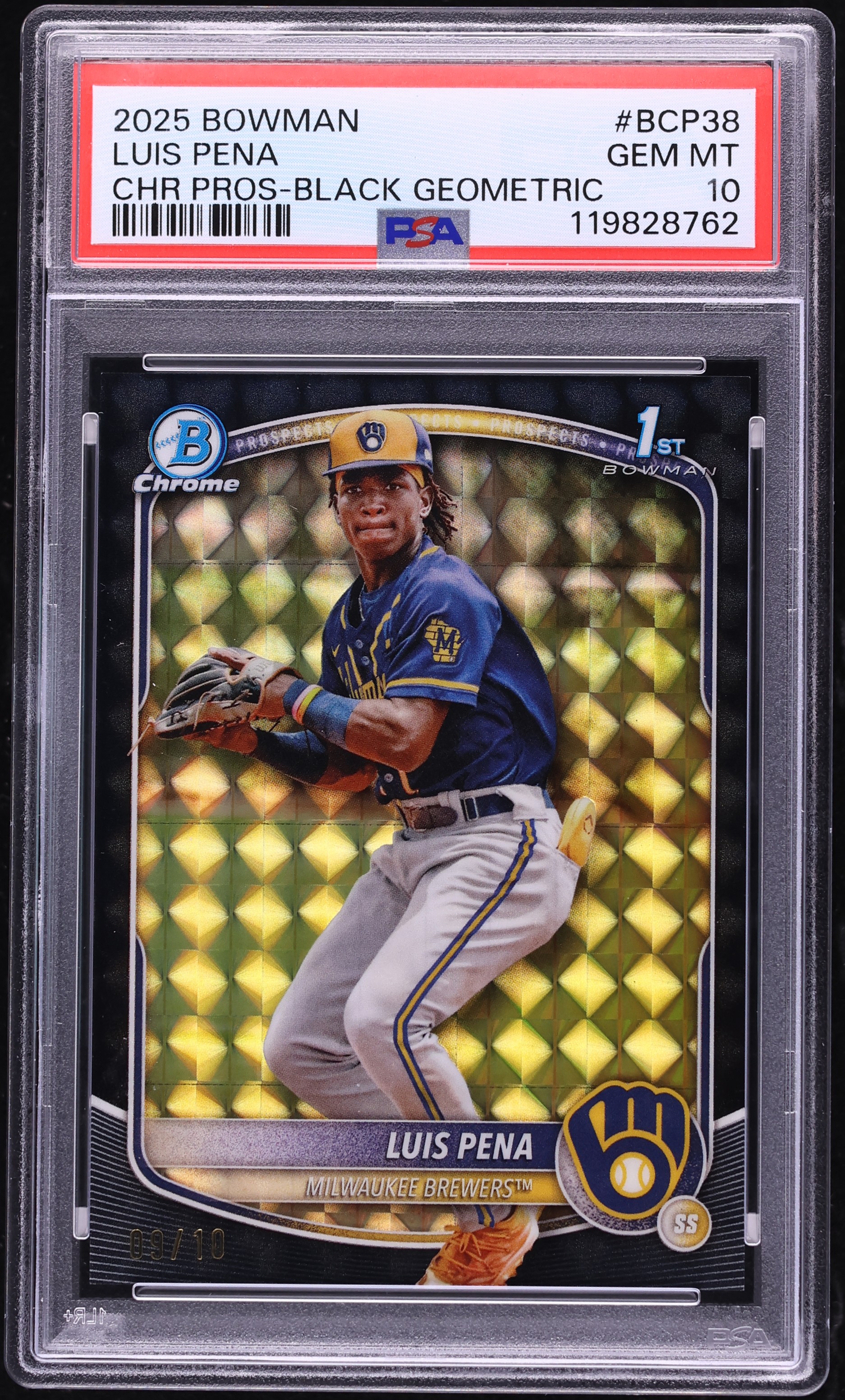 2025 Bowman Chrome Black Geometric Refractor Luis Pena PROSPECT 