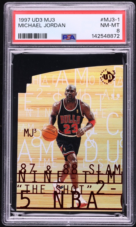 1997 UD3 MJ3 Die-Cut Michael Jordan #MJ3-1 PSA 8 NM-MT on Fanatics 