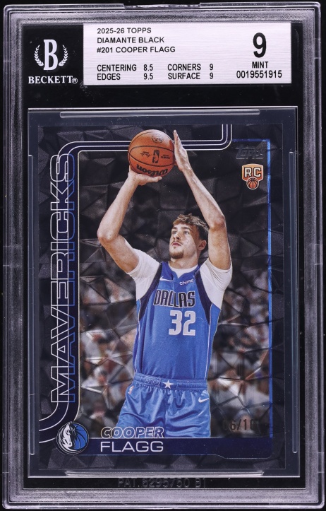 2025 Topps Diamante Black Cooper Flagg ROOKIE /10 #201 BGS 9 MINT