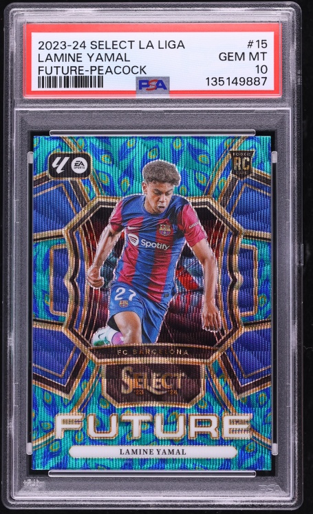 2023 Select La Liga Future Peacock Lamine Yamal ROOKIE #15 PSA 10 GEM MINT