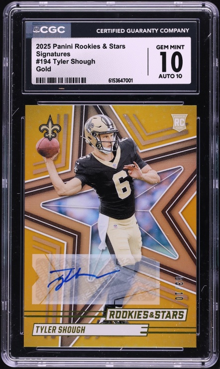 2025 Panini Rookies & Stars Gold Tyler Shough ROOKIE /10 #194 CGC 10 GEM MINT