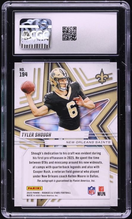 2025 Panini Rookies & Stars Gold Tyler Shough ROOKIE /10 #194 CGC 10 GEM MINT