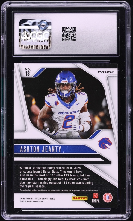 2025 Panini Prizm Draft Picks Purple Wave Ashton Jeanty ROOKIE #13 CGC 10 GEM MINT