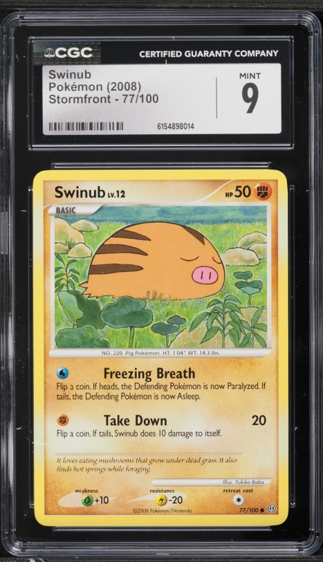 2008 Pokemon Diamond & Pearl Stormfront Swinub #77 CGC 9 MINT