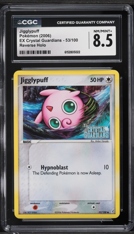 2006 Pokemon EX Crystal Guardians Reverse Holo Jigglypuff #53 CGC 8.5 NM-MT+