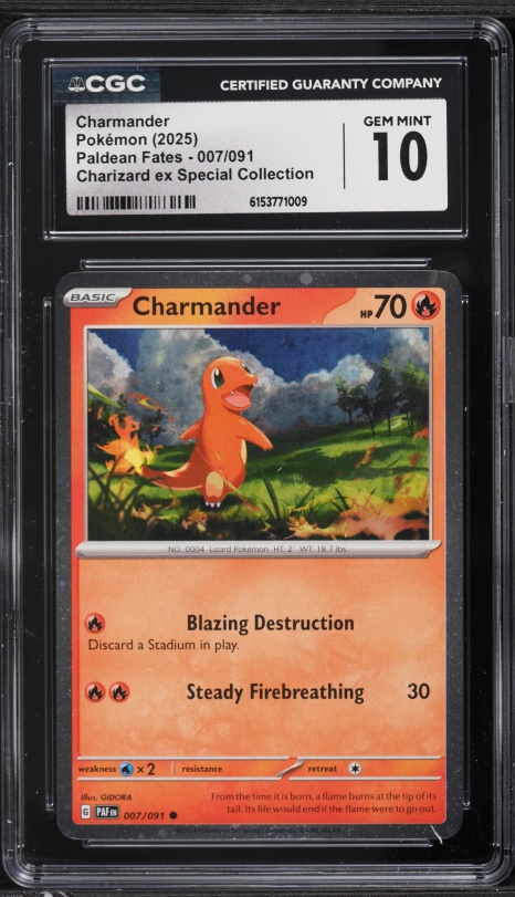 2025 Pokemon Japanese Playing Cards Taruka Picture Charmander CGC 10  PRISTINE on Fanatics Collect