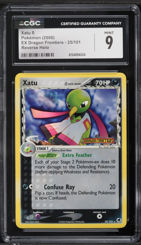 2006 Pokemon EX Dragon Frontiers Reverse Holo Xatu #25 CGC 9 MINT