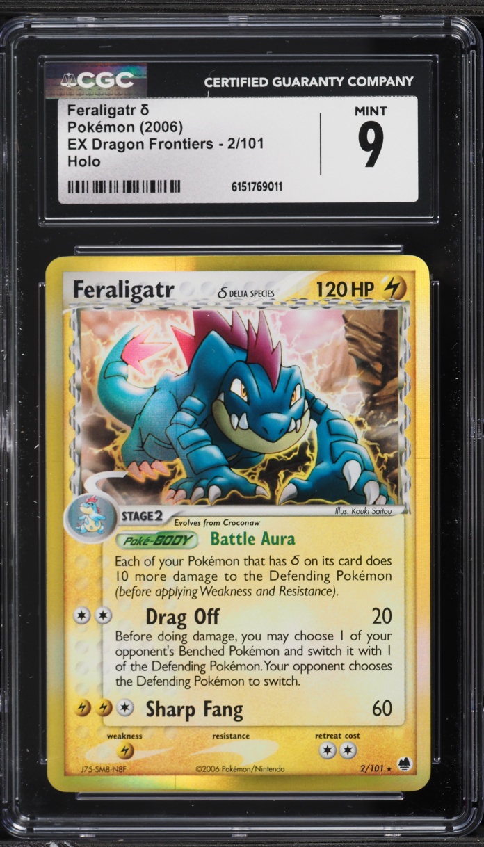 2006 Pokemon EX Dragon Frontiers Holo Feraligatr #2 CGC 9 MINT