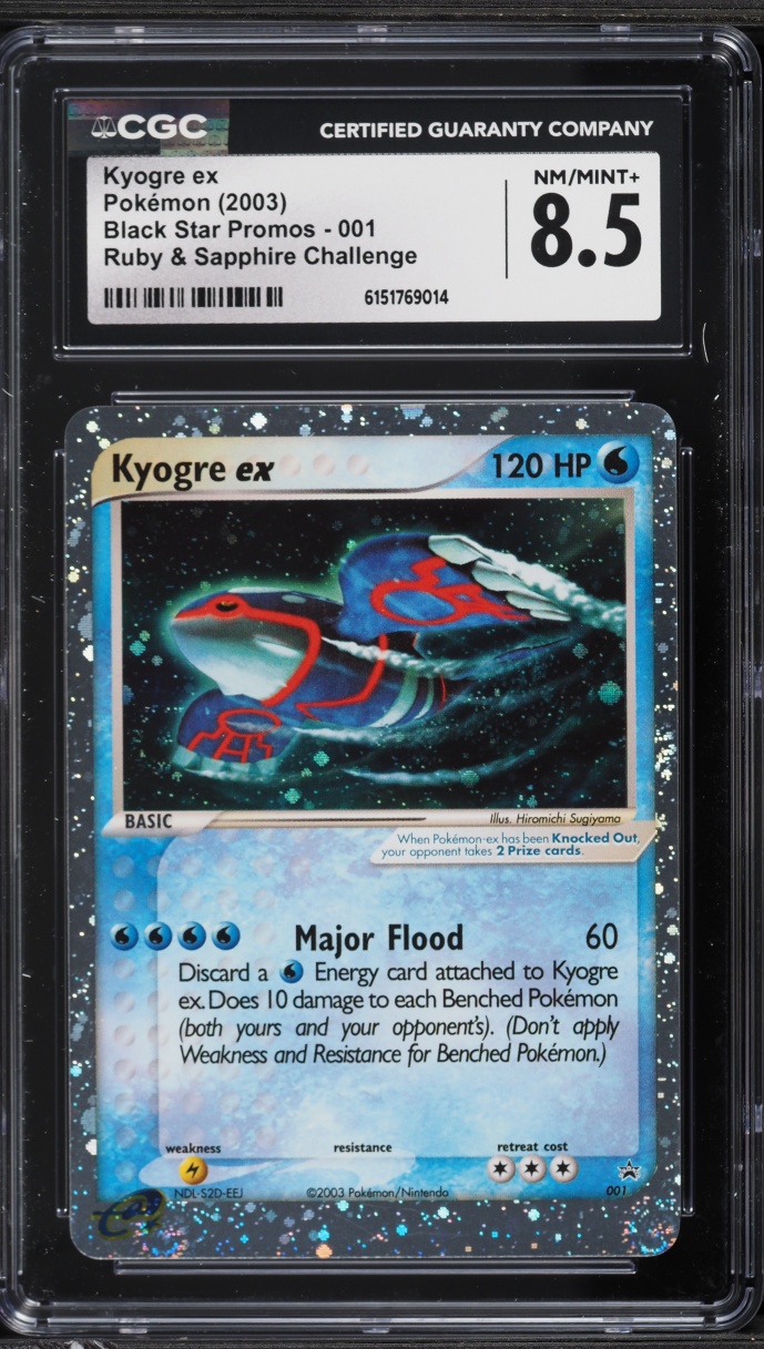 2003 Pokemon Black Star Promo Ruby & Sapphire Challenge Holo Kyogre ex #1 CGC 8.5 NM-MT+