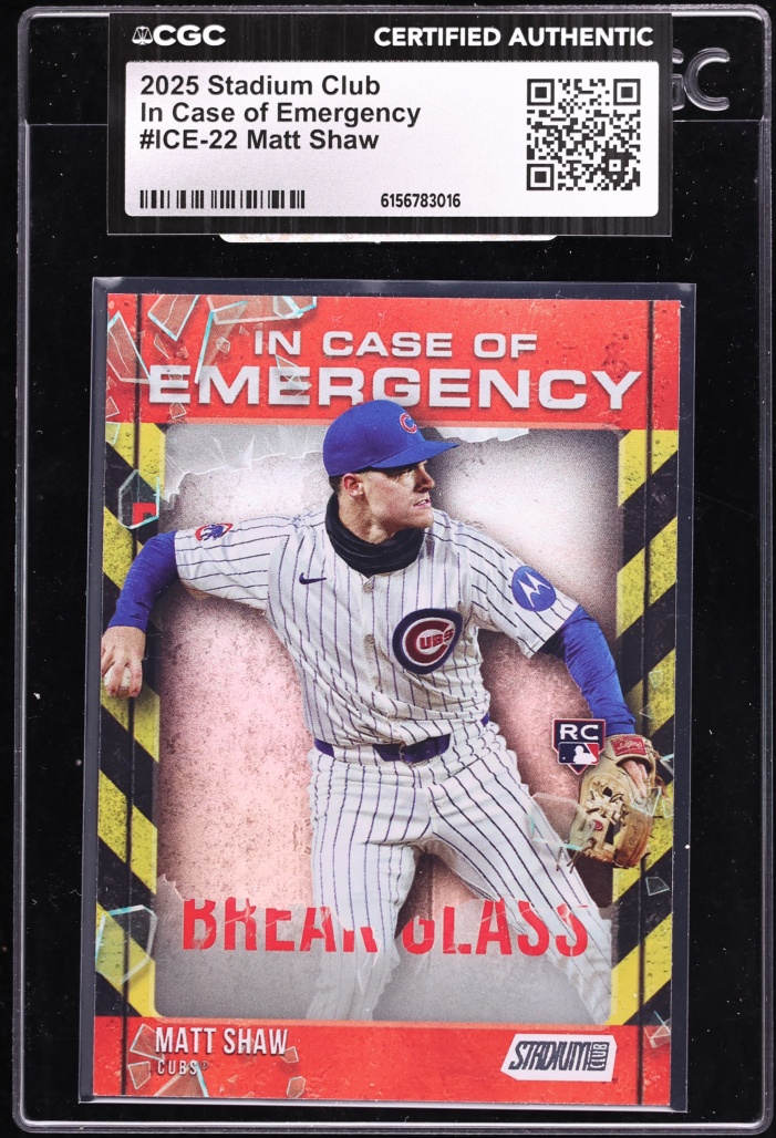 2025 Stadium Club In Case Of Emergency Matt Shaw ROOKIE #ICE-22 CGC AUTH