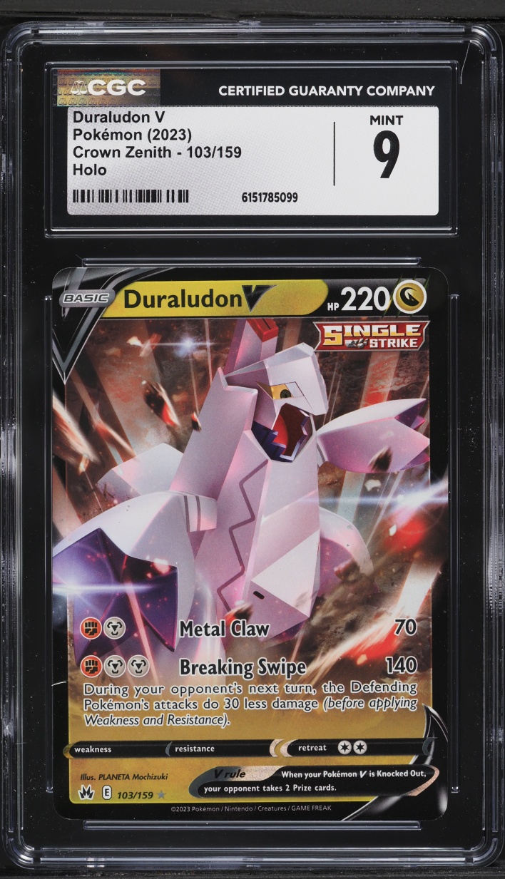 2023 Pokemon Sword & Shield Crown Zenith Full Art Duraludon V #103 CGC 9 MINT